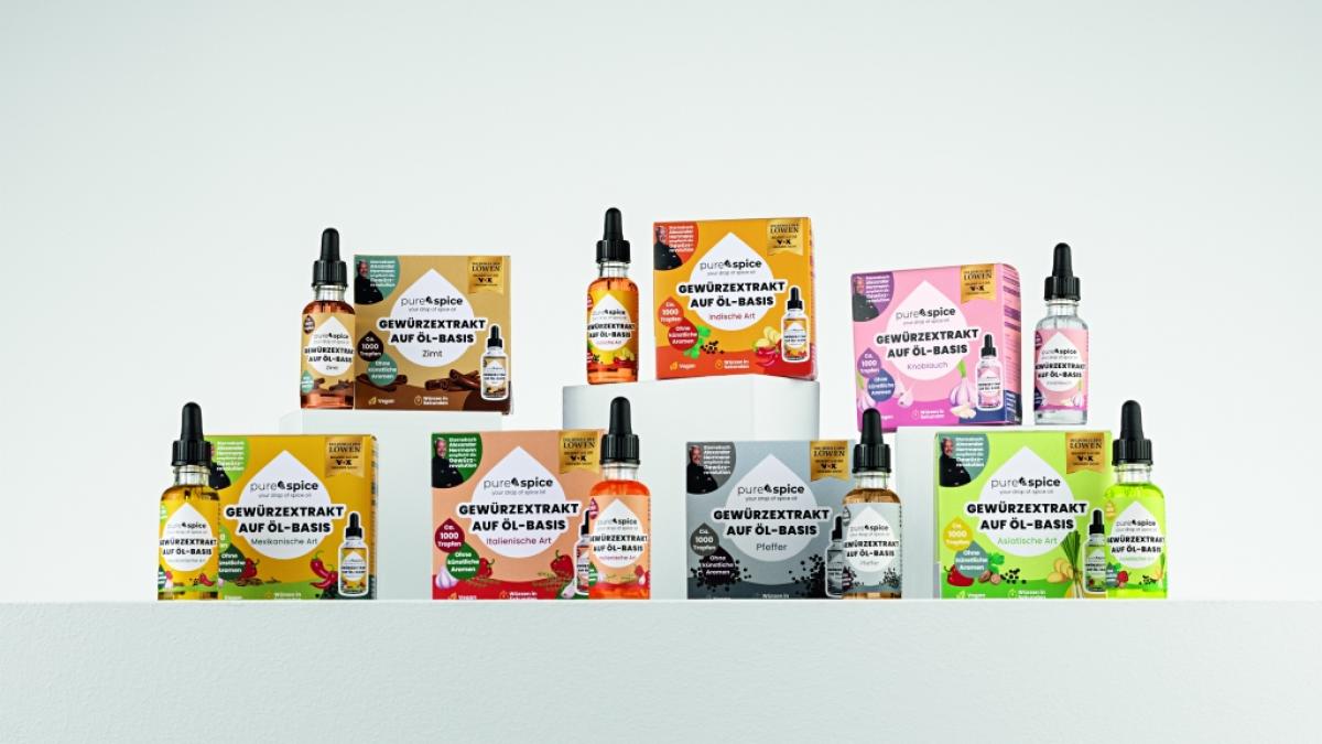Bisher gibt es die purespice Gew&uuml;rzextrakte in sieben verschiedenen Geschmacksrichtungen. (Foto)