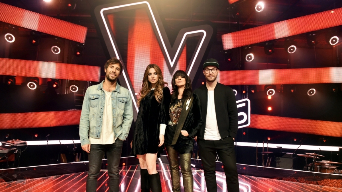 Die "The Voice Kids"-Jury: Max Giesinger, Mutter-Tochter-Erfolgsteam Nena und Larissa, sowie Mark Forster. (Foto)