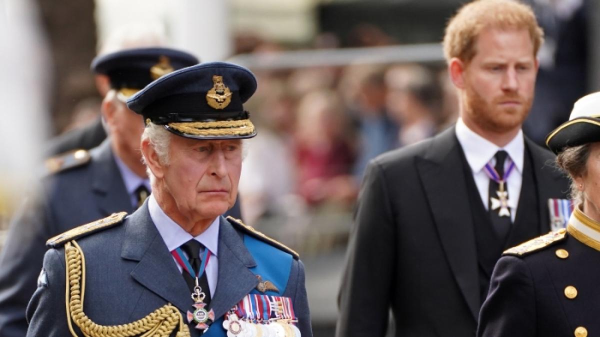 Mit seinem j&uuml;ngeren Sohn Prinz Harry hat K&ouml;nig Charles III. Stress am laufenden Band. (Foto)