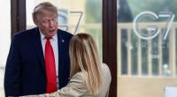 Donald Trump unterhält sich am Rande des G7-Gipfels mit Giorgia Meloni, Ministerpräsidentin von Italien.