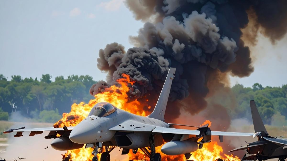 Feuerball &uuml;ber Dubai Airshow: Indischer Jet verliert Kontrolle und kracht zu Boden. (Foto)
