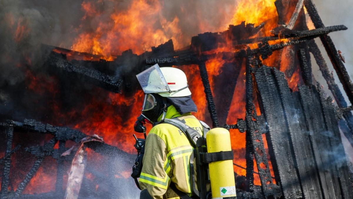 Stundenlang versuchten die Einsatzkr&auml;fte das in Flammen stehende Bauernhaus auf den Althorp-Anwesen zu l&ouml;schen (Symbolfoto). (Foto)
