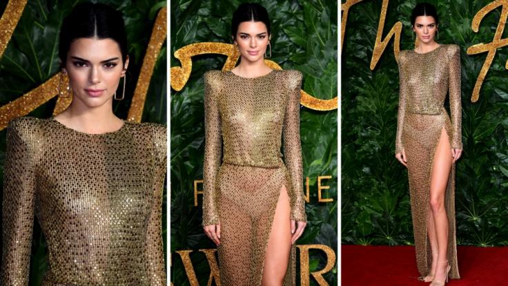 Kendall Jenner im Transparenz-Look bei den Fashion Awards in London.