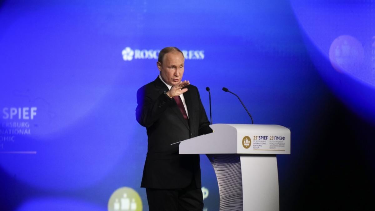Wladimir Putin rechtfertigte seinen Angriffskrieg gegen die Ukraine erneut. (Foto)