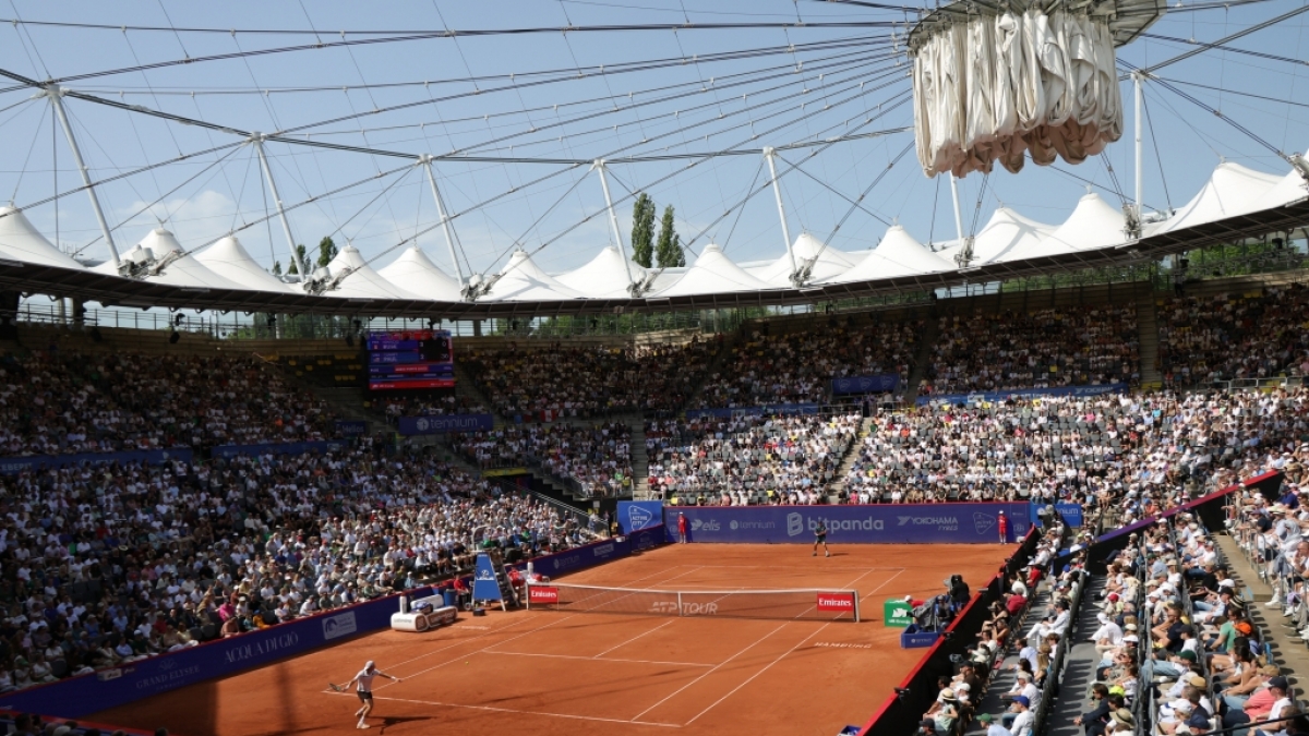 ATP-Tour - Hamburg, Einzel, M&auml;nner, Finale: Buse (Peru) - Paul (USA). Ignacio Buse (unten) und Tommy Paul sind in Aktion, vom 23.05.2026. (Symbolbild) (Foto)