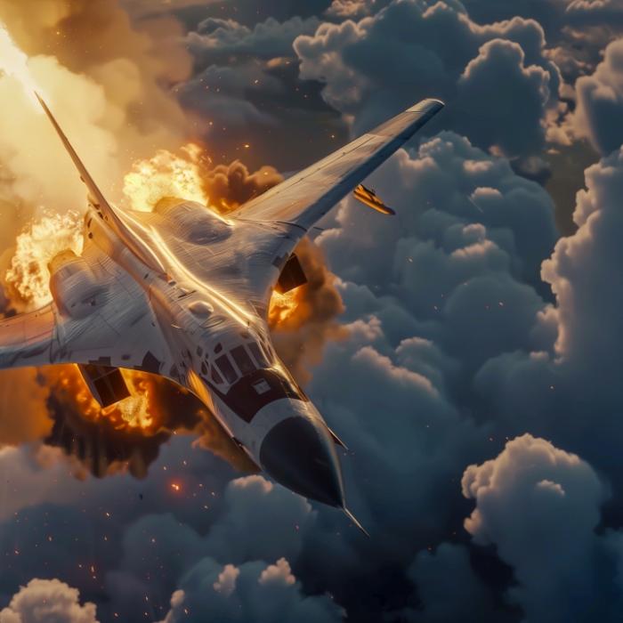 Putin-Bomber explodiert - Video zeigt Flammen-Hölle nach Absturz