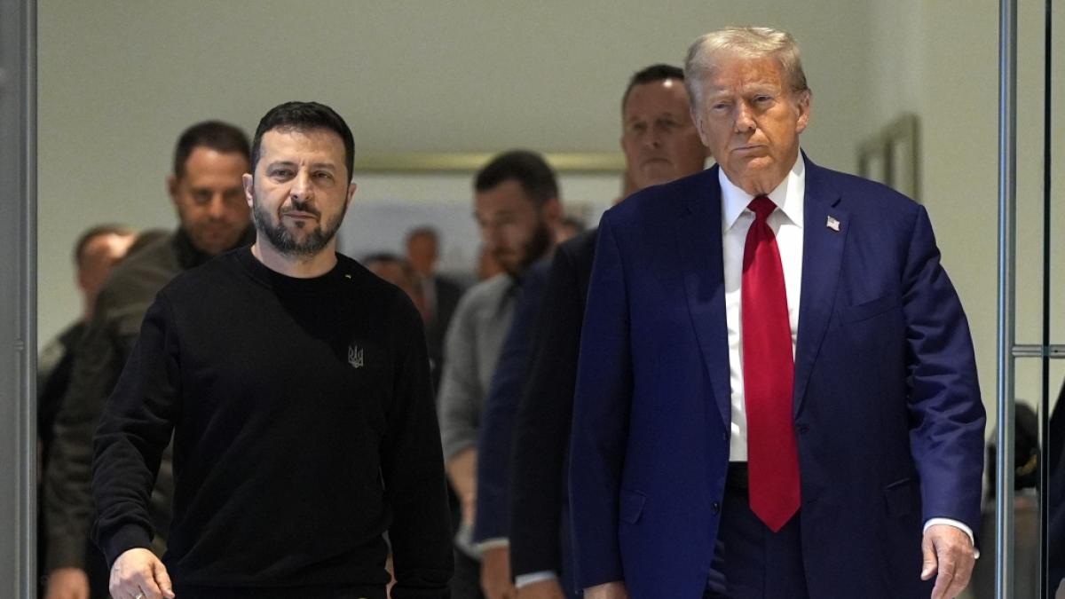 Wolodymyr Selenskyj und Donald Trump w&auml;hrend ihres Treffens im Trump Tower. (Foto)