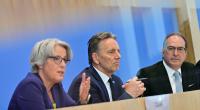 Kerstin Claus (l-r), Holger Münch und Alexander Dobrindt (CSU) sprachen über die neuen Zahlen.