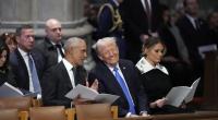 Bei dem staatlichen Trauerakt zu Ehren von Jimmy Carter lachte Barack Obama über einen Satz von Donald Trump.