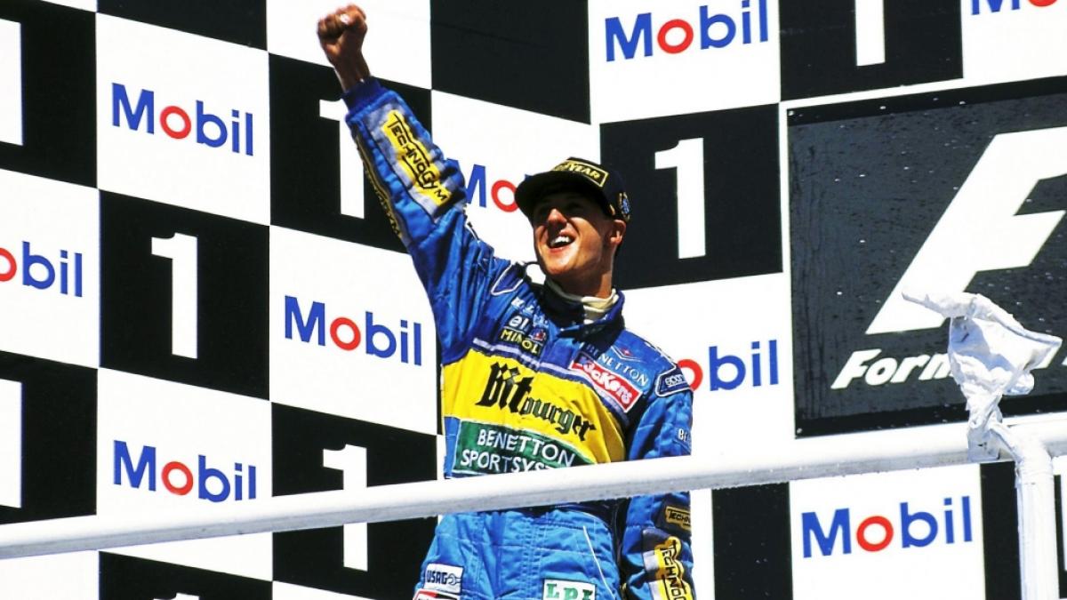 Michael Schumacher gewinnt 1994 im Benetton seinen ersten Formel-1-Weltmeistertitel. (Foto)