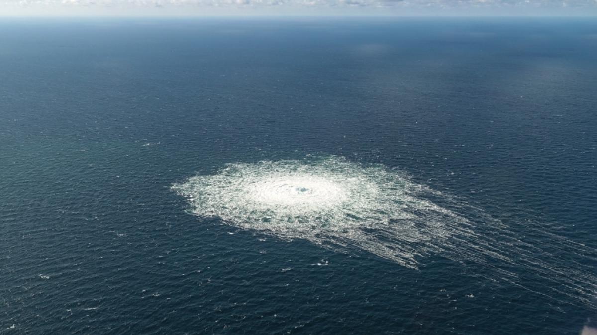 Dieses Bild zeigt das Gasleck an der Pipeline Nord Stream 2 in der Ostsee nahe der d&auml;nischen Insel Bornholm. (Foto)