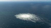 Dieses Bild zeigt das Gasleck an der Pipeline Nord Stream 2 in der Ostsee nahe der dänischen Insel Bornholm.