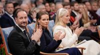 Kronprinz Haakon (l-r), Prinzessin Ingrid Alexandra und Kronprinzessin Mette-Marit.