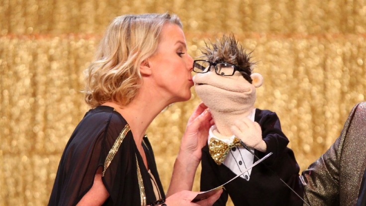Moderatorin Mirja Boes mit Walter.