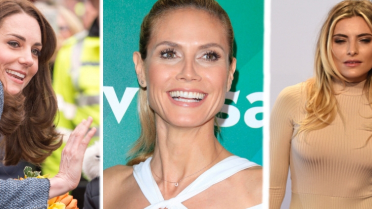 Heidi Klum (m.), Sophia Thomalla (r.) und Herzogin Kate zählten zu den Promis der Woche.