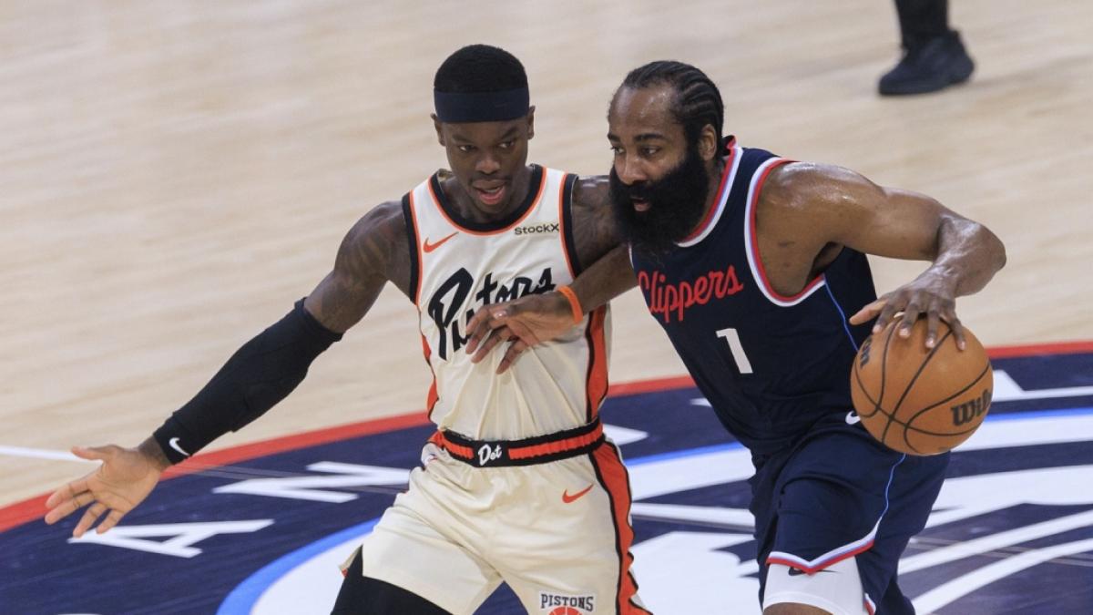 James Harden von den Los Angeles Clippers drippelt den Ball am 05.03.2025. (Symbolbild) (Foto)