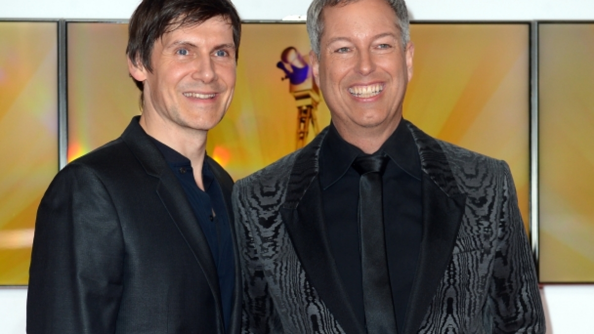 Thomas Hermanns (rechts) und sein Ehemann Wolfgang Macht 2013. (Foto)