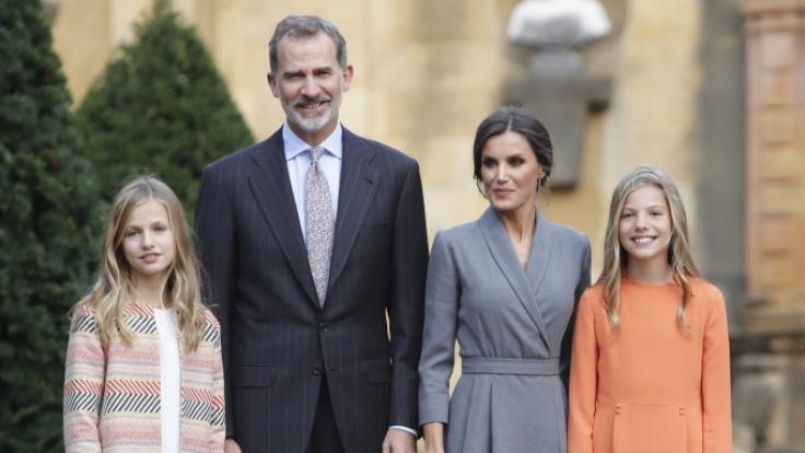 Kronprinzessin Leonor, König Felipe, Königin Letizia und Infantin Sofia von Spanien.