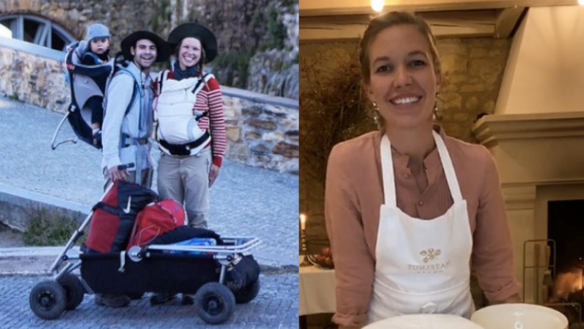 Theresa Baumg&auml;rtner mit ihrem Mann Jean-Marc und ihren Kindern. (Foto)