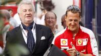 Michael Schumacher mit seinem damaligen Manager Willi Weber beim Großen Preis von Spanien in Montmelo 2009.