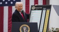 Donald Trump hält eine Tafel zur Veranschaulichung der von der Regierung angeordneten Strafzölle hoch.