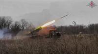 Ein russischer Mehrfachraketenwerfer wurde im Ukraine-Krieg zerstört.