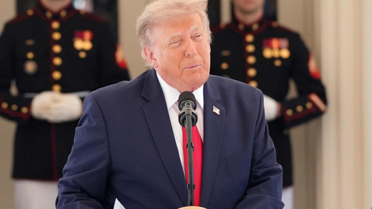 Donald Trump machte w&auml;hrend seiner Rede an die Nation keinen sonderlich fitten Eindruck. (Foto)