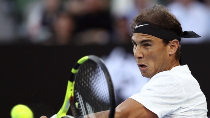 Viertelfinale am 25.01.2017 in Melbourne (Australien). Rafael Nadal aus Spanien in Aktion gegen Raonic aus Kanada.