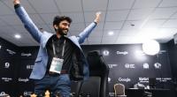 Dommaraju Gukesh im Freudentaumel: Der 18-Jährige aus Indien ist der jüngste Schach-Weltmeister aller Zeiten.