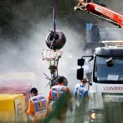 Hubert krachte nach der Eau-Rouge-Kurve in die Begrenzung.