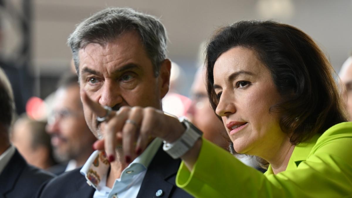 Markus S&ouml;der (59) und Dorothee B&auml;r (48): Nach dem Bezirksparteitag in Unterfranken hagelt es Kritik. (Foto)