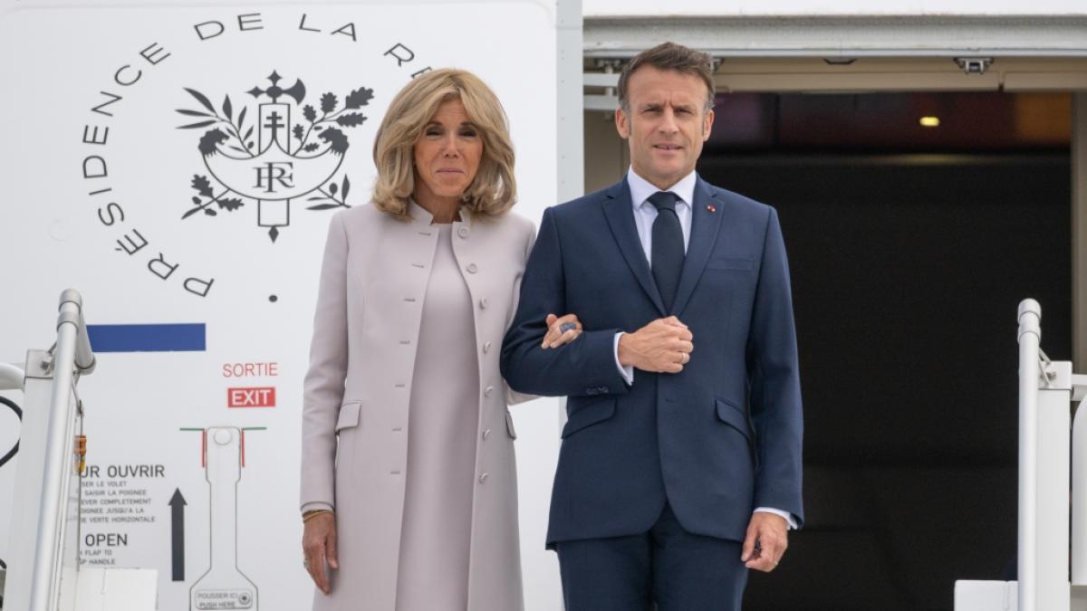 Emmanuel Macron und seine Frau Brigitte Macron gemeinsam auf Deutschlandbesuch. (Foto)