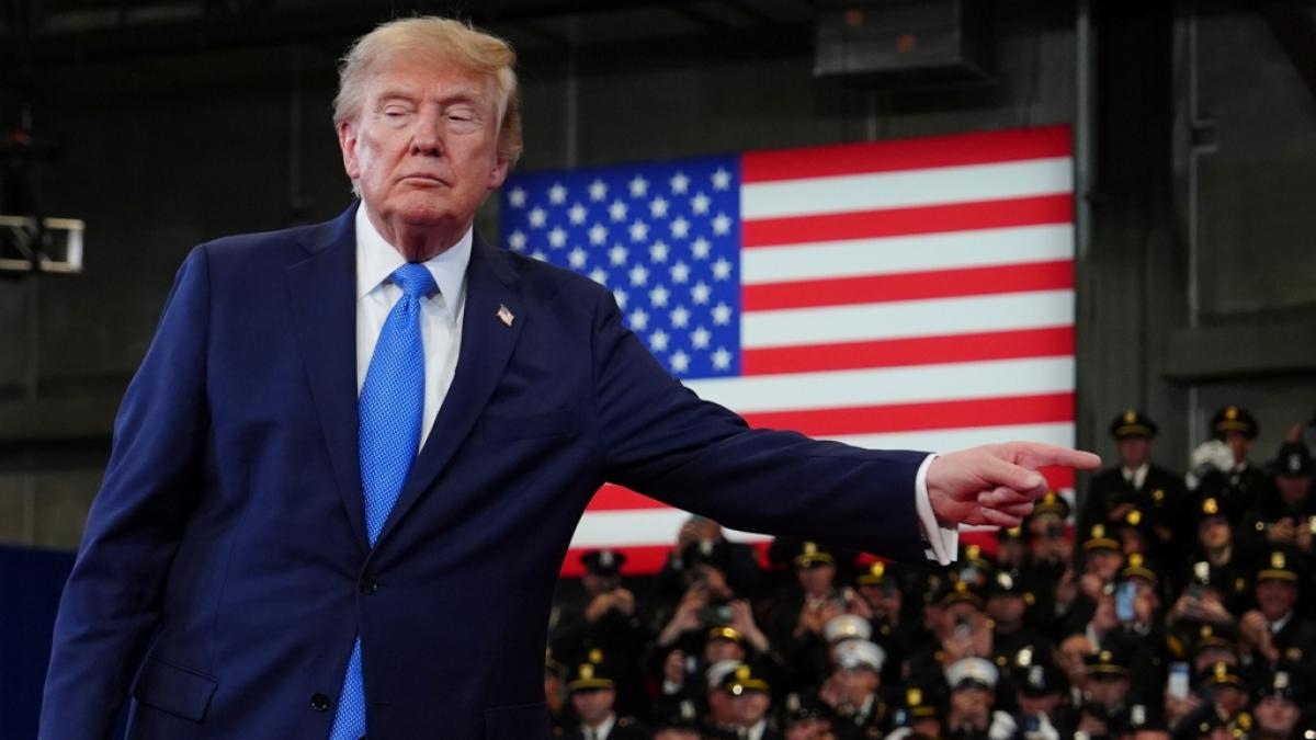 Donald Trump stellte bei einem Auftritt im David Mack Center for Training and Intelligence auf Long Island seine kognitiven Unzul&auml;nglichkeiten eindrucksvoll unter Beweis. (Foto)
