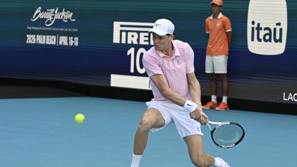 Jannik Sinner (ITA) spielt in der 2. Runde des Herreneinzelmatches bei den Miami Open, am 21.03.2026. (Symbolbild) (Foto)