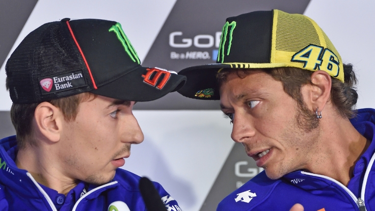 Jorge Lorenzo (links) und Valentino Rossi - Teamkollegen bei Yamaha und Konkurrenten um den WM-Titel 2015.