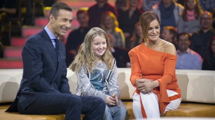 Kai Pflaume, Leona Imming und Andrea Berg geben sich bei