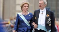 Königin Anne-Marie von Griechenland und Ex-König Konstantin II. von Griechenland bei der Hochzeit der schwedischen Prinzessin Victoria im Sommer 2010.