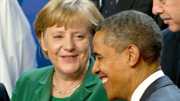 Barack Obama betonte auf einer Pressekonferenz in diesem Jahr Merkels Sinn für Humor.