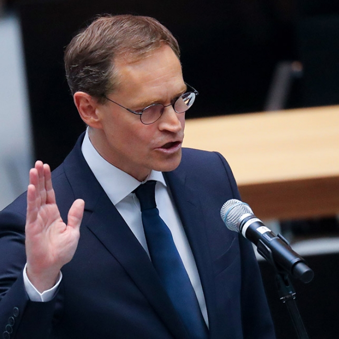 Der SPD-Politiker Michael Müller bei seiner Vereidigung als Regierender Bürgermeister von Berlin.