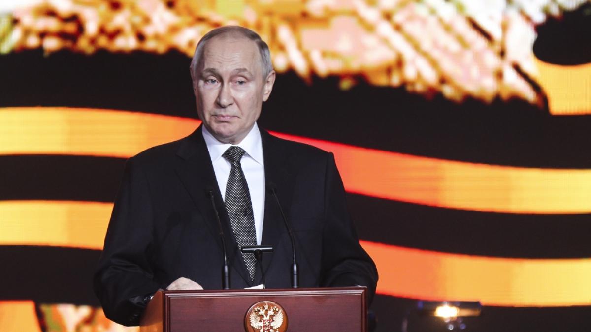 Am 21. Februar 2023, kurz vor dem Jahrestag der russischen Ukraine-Invasion, h&auml;lt Wladimir Putin seine Rede zur Lage der Nation. (Foto)