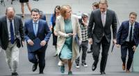 Die Ampel-Minister Hubertus Heil (SPD), Lisa Paus (Grüne) und Christian Lindner (FDP, v.l.n.r.) können mit neuen Umfrage-Ergebnissen nicht zufrieden sein.