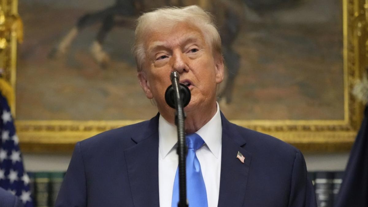Donald Trump bei einer Pressekonferenz im Wei&szlig;en Haus. (Foto)
