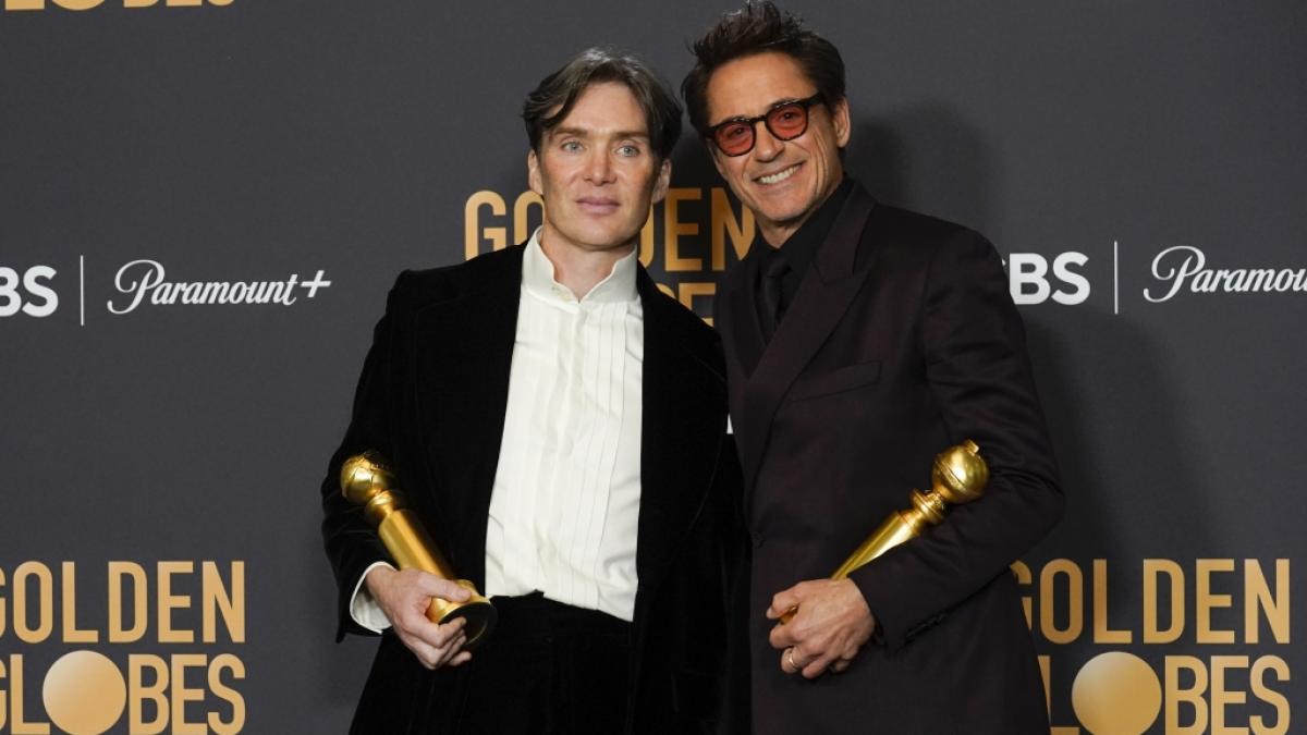 Cillian Murphy (links) und Robert Downey Jr. schnappten sich einen Golden Globe f&uuml;r ihre Leistung in "Oppenheimer". (Foto)