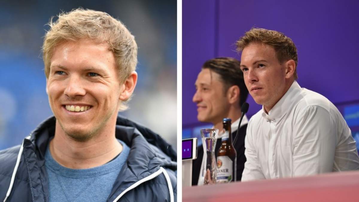 Julian Nagelsmann 2017 (links) und beim Bundesliga-Start am 24. August 2018. (Foto)