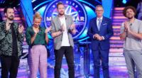v.l.: Jan Köppen, Andrea Kiewel, Bastian Bielendorfer, Moderator Günther Jauch, Max Mutzke
