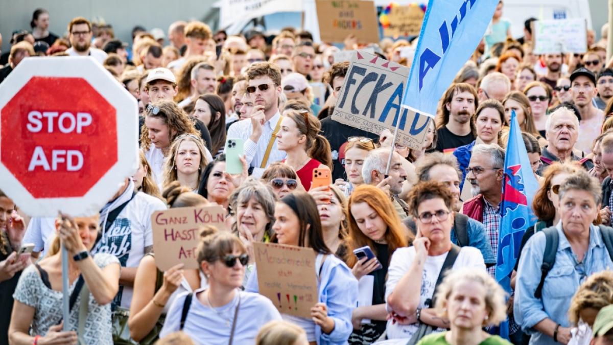 Gegen die menschen- und demokratieverachtende Politik der AfD gehen auch im Oktober 2026 wieder bundesweit Menschen bei Demonstrationen auf die Stra&szlig;e. (Foto)