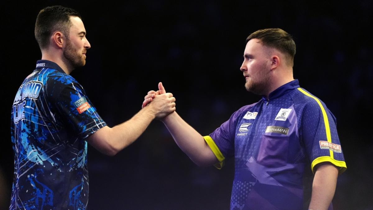 Im Finale der Darts-WM 2024 trafen Luke Humphries (li.) und Luke Littler aufeinander, im Finale der Players Championship Finals 2024 gibt's am 24. November eine Revanche. (Foto)